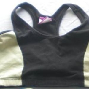 Black & lime green sports bra